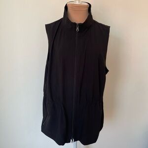 GUMP’S San Francisco Lagenlook Cinched Waist Zipper Front Polyester Vest EUC L